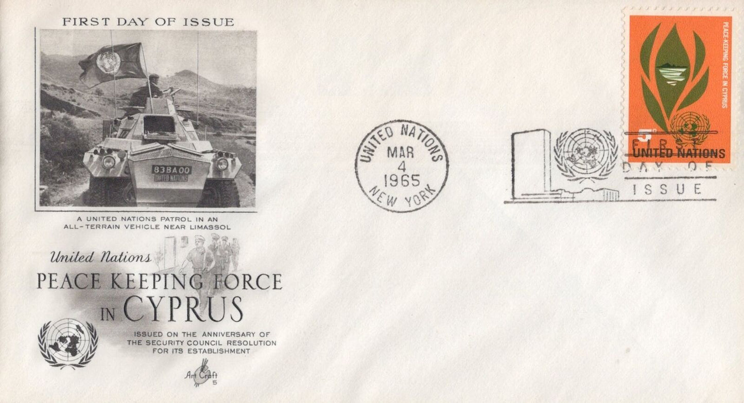 United Nations FDC Cyprus Peacekeeping Artcraft cachet 031823-SM105M