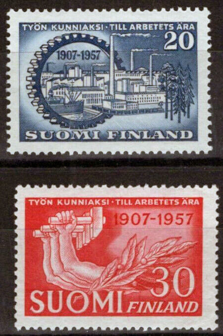 Finland 347-348 MNH Industry Factories Cogwheel 032323SM127