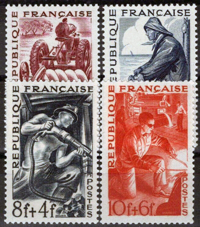 France B233-B236 MNH Semi-Postal Farming Fisherman Miner 032323SM158M