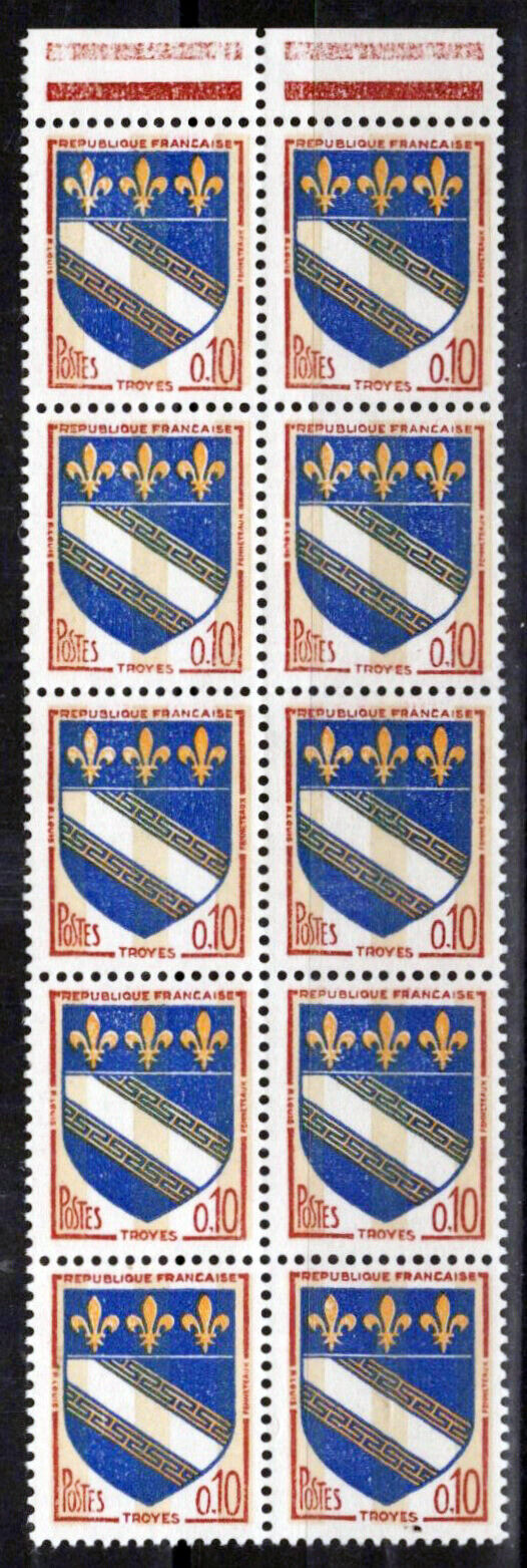 France 1041a MNH Booklet Pane of 10 Coat of Arms 061223SM28