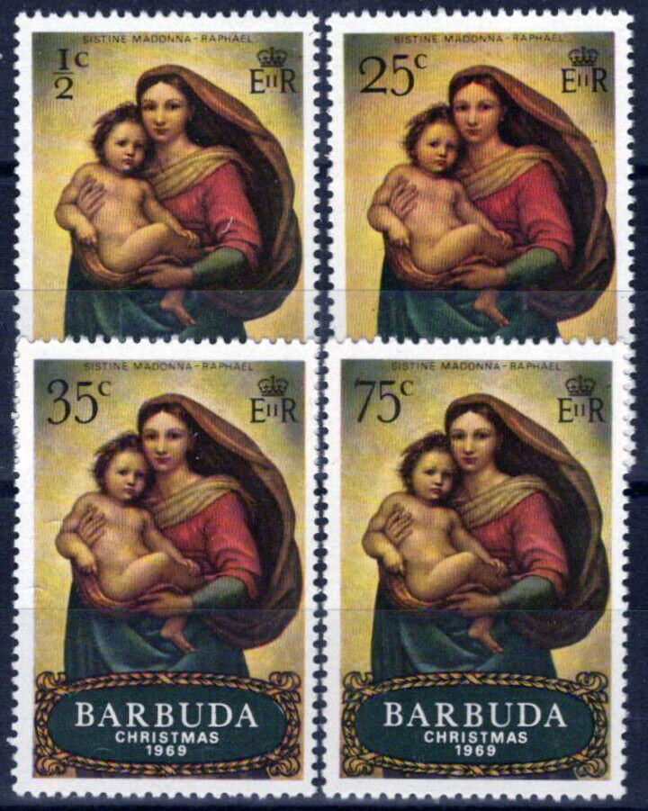 Barbuda 39-42 MNH Christmas Madonna & Child Artist Raphael ZAYIX 062723S47M