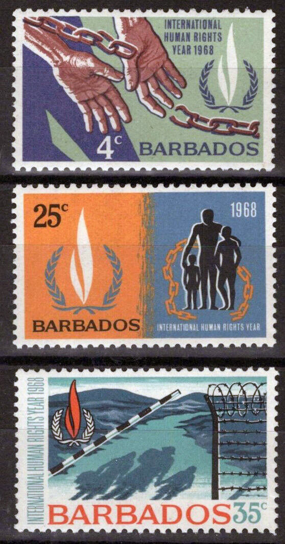 Barbados 309-311 MNH Human Rights Flame Hands ZAYIX 071823S191