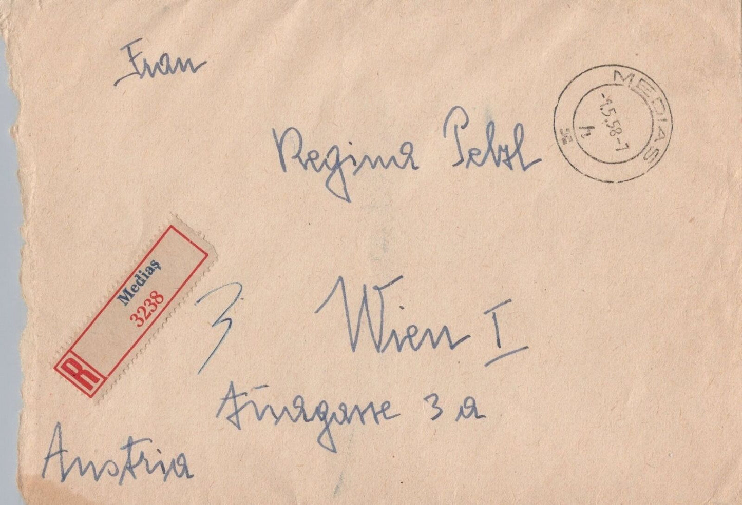 Romania Cover Registered 1958 Letter to Austria Birds