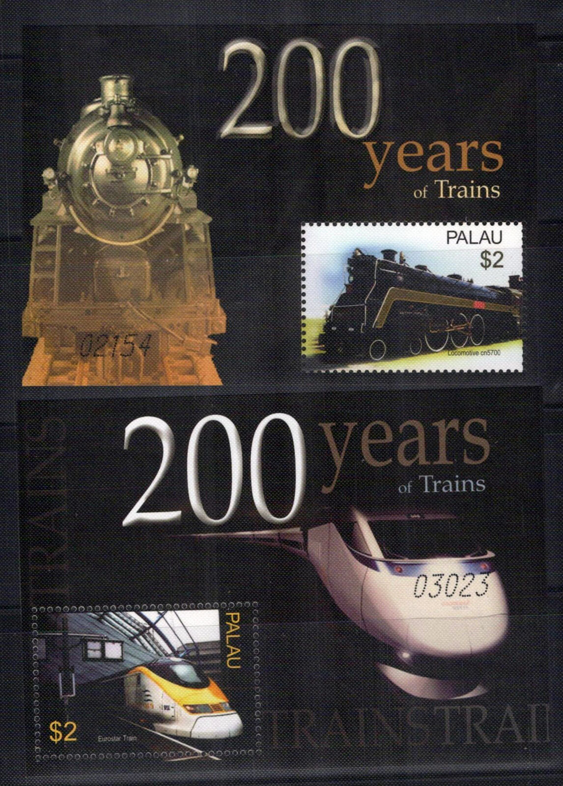Palau 783-786 MNH 200 Years of Trains Locomotives Railroads