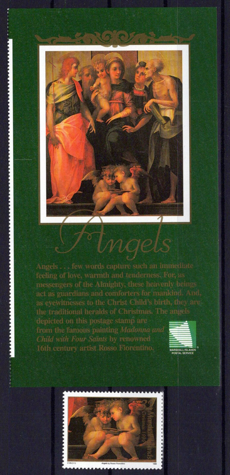 Marshall Islands 616 MNH Christmas Angels Paintings ZAYIX 0324-M0150