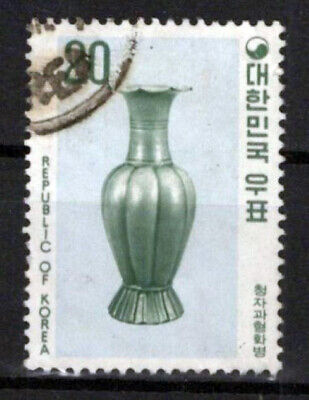 Korea 1068 Used Ceramics Celadon Melon Shaped Vase Relics ZAYIX 0701S0054