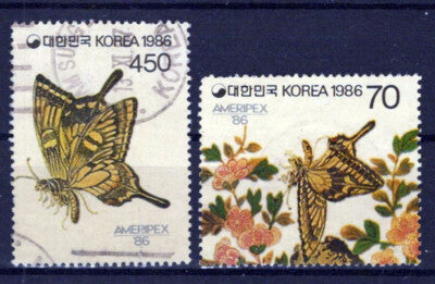 Korea 1467a, 1467e Used Butterflies Insects Flowers ZAYIX 0701S0061
