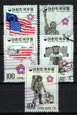 Korea 1034-1038 Used American Bicentennial Astronauts Flags ZAYIX 0701S0045