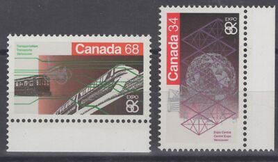 Canada 1092-1093 MNH 1986 Expo '86 - Transpiration Trains ZAYIX 060222S180M