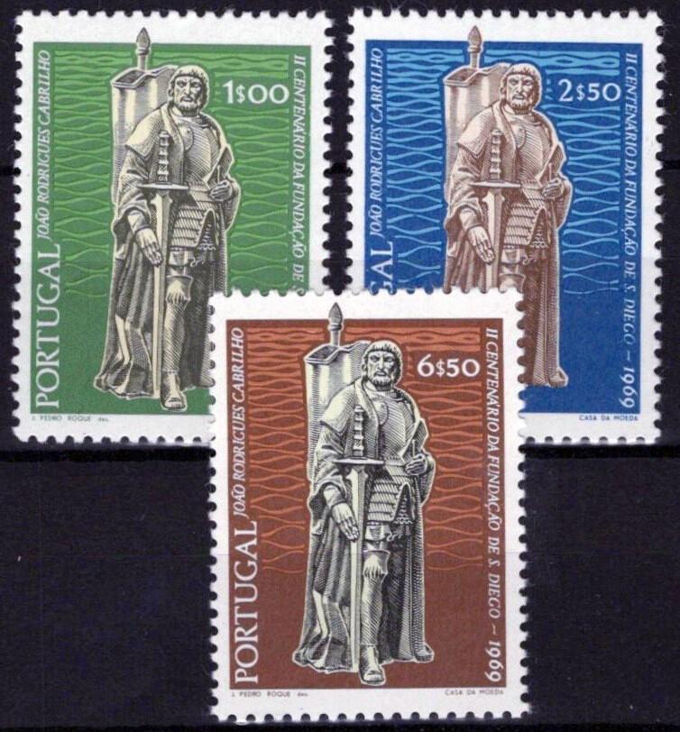 Portugal 1047-1049 MNH Explorer Juan Cabrillo Rodriguez ZAYIX 031023S143M