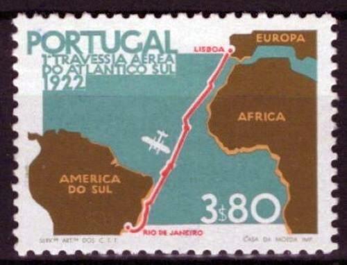 Portugal 1163 MNH 3.80e Map Flight Lisbon To Rio Planes ZAYIX 031023S137