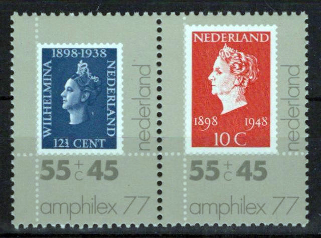 Netherlands B538b MNH Pairs Semi-Postal Queen Wilhelmina Zayix Stamps 0225S0312M