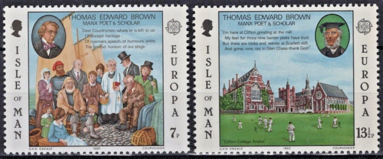 Great Britain Isle of Man 174-175 MNH Manx Poet Thomas Brown ZAYIX 021022S48M