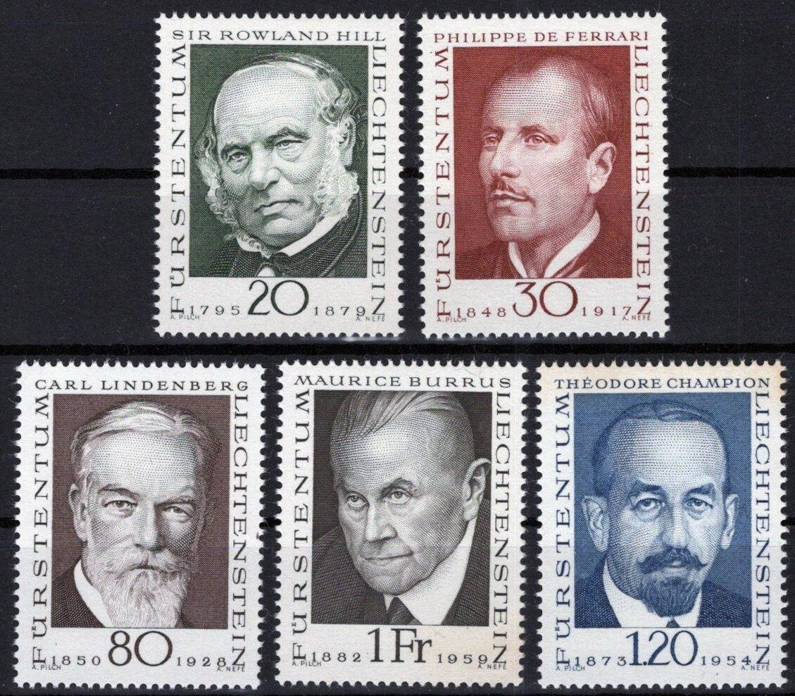 Liechtenstein 447-451 MNH 1968-69 Pioneers of Philately ZAYIX 113022S50M