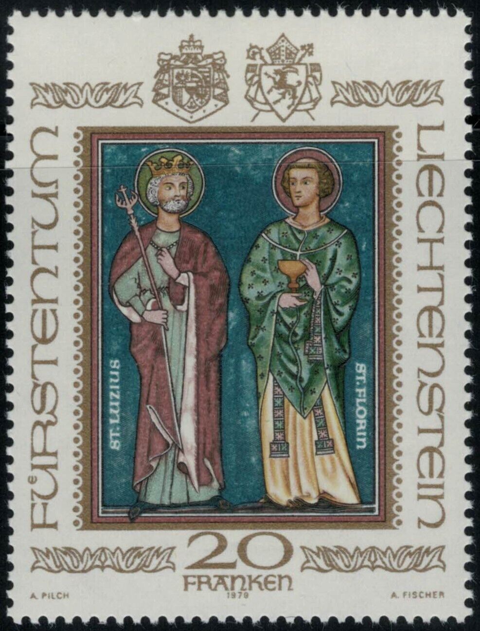 ZAYIX Liechtenstein 674 MNH Religious Art Christianity Patron Saints 030822-S84