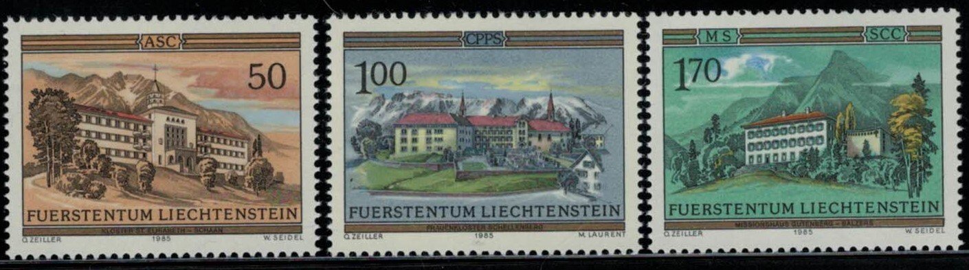 Liechtenstein 806-808 MNH Religious Monasteries Architecture ZAYIX 031622S19