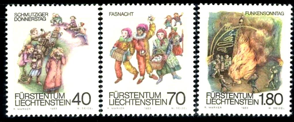ZAYIX Liechtenstein 756-7558 MNH Cultures Ethnicities Religious Custom 031622S10