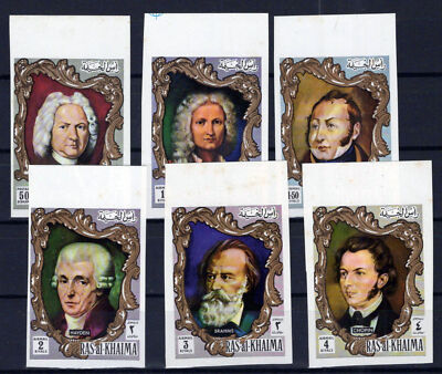 Ras Al Khaimah 586-591 B MNH imperf Music Composers ZAYIX 1224M0019M