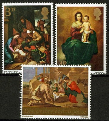 ZAYIX Great Britain 522-524 MNH Christmas Madonna Child Paintings 021023S64