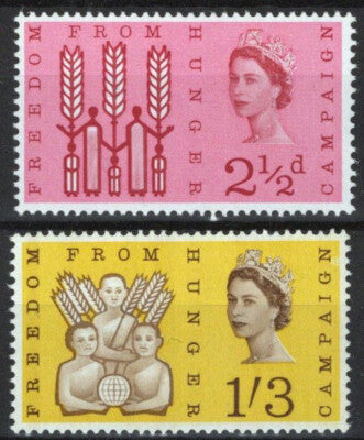 Great Britain 390-391 MNH FAO Freedom from Hunger Wheat Children ZAYIX 021023S47