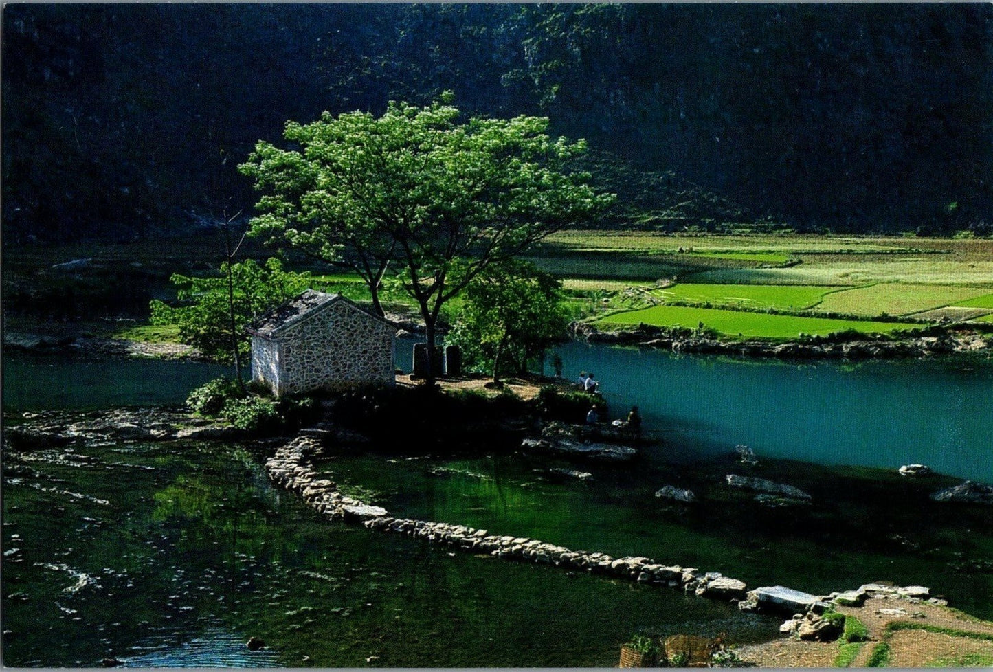 China PRC Gvangjsih Cingsih Nguzconz Postcard / Postal Card River Cottage ZAYIX