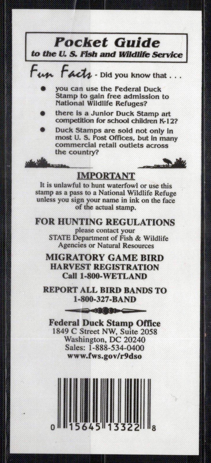 US RW66A MNH VF $15 self-adhesive Duck Revenue Zayix Stamps 0225MAR0086
