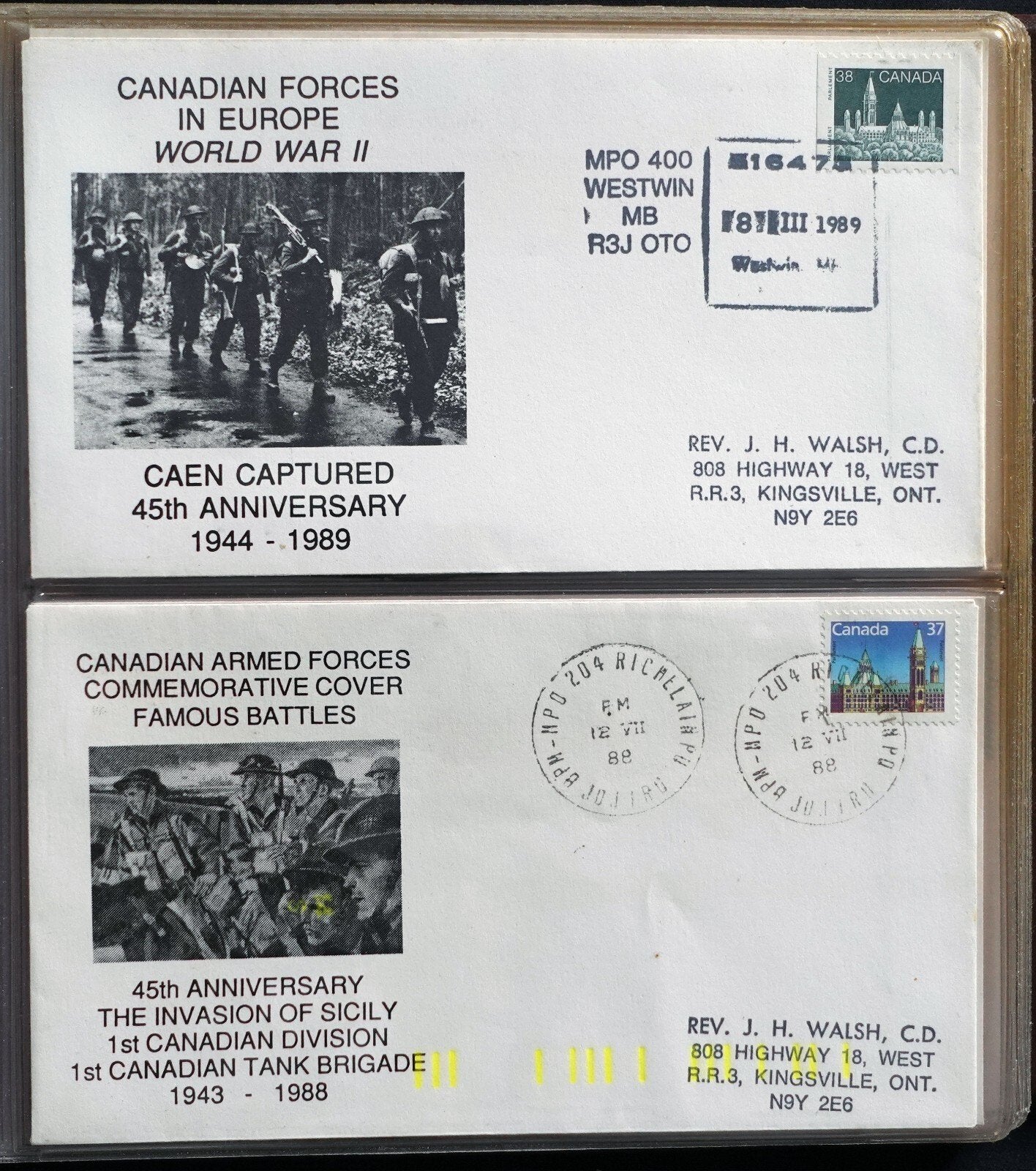34 Military Theme Canada Covers VIDEO, WWII Anniversaries Collection MIL09 ZAYIX 050623MIL09