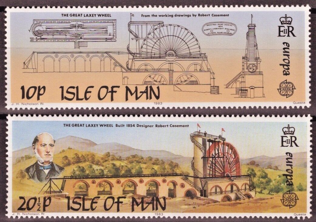 Great Britain Isle of Man 244-45 MNH Europa Engineer Laxey Wheel ZAYIX 041322SM49