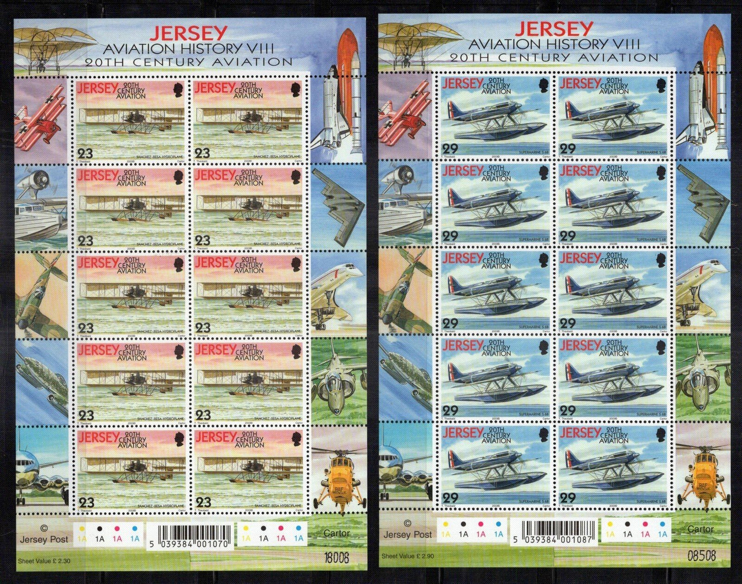 Jersey 1063-1068 MNH Aviation Aircraft Planes Transportation ZAYIX 0324L0093M