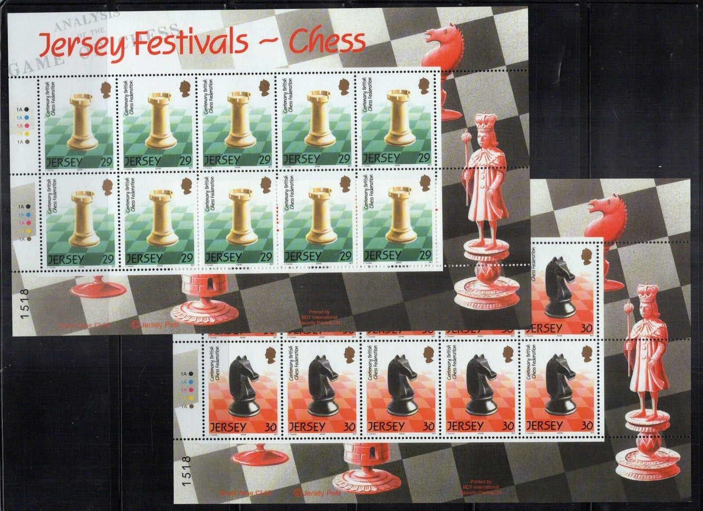 Jersey 1106-1111 MNH Chess Festival Games ZAYIX 0324L0101