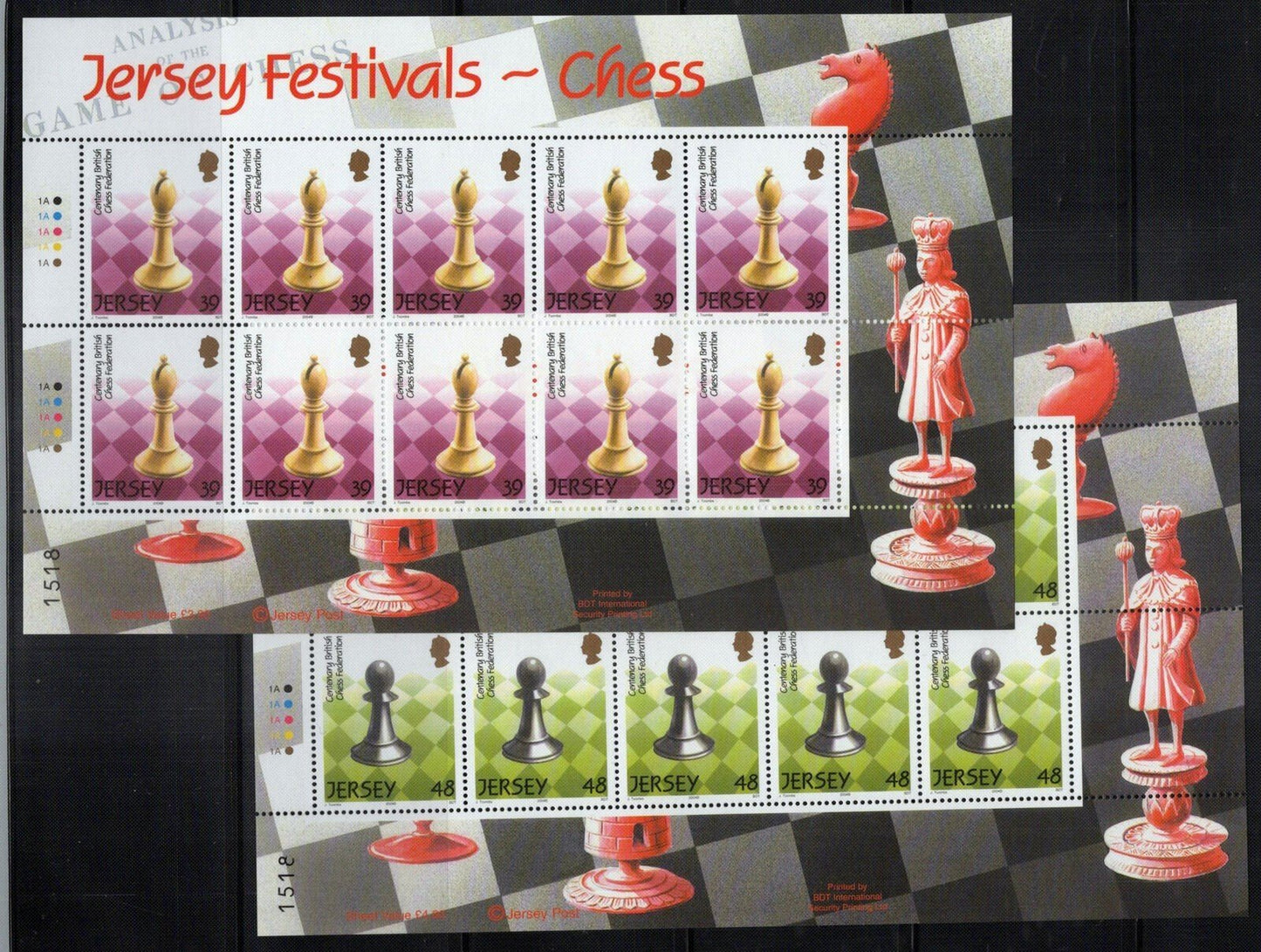 Jersey 1106-1111 MNH Chess Festival Games ZAYIX 0324L0101