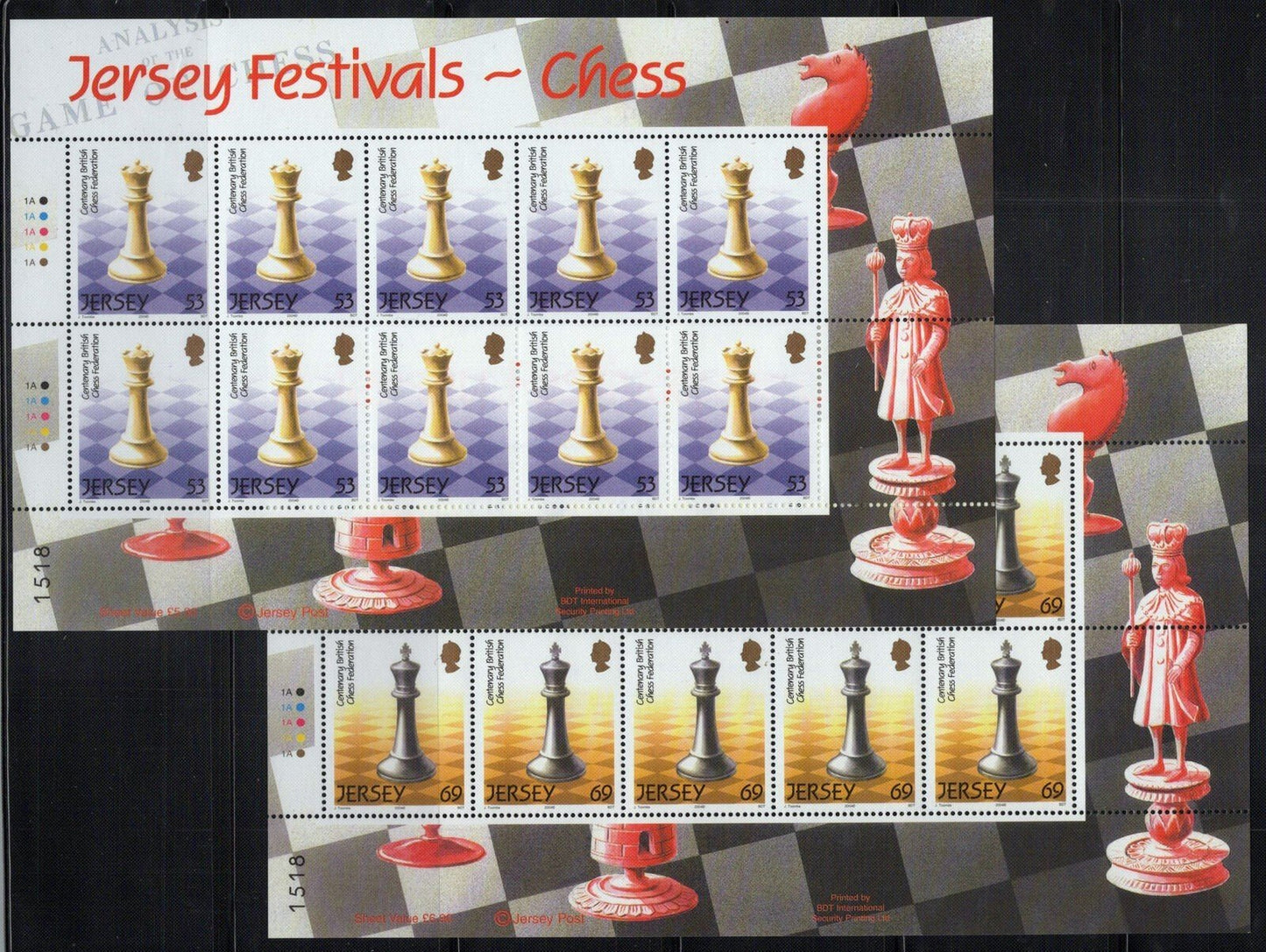 Jersey 1106-1111 MNH Chess Festival Games ZAYIX 0324L0101
