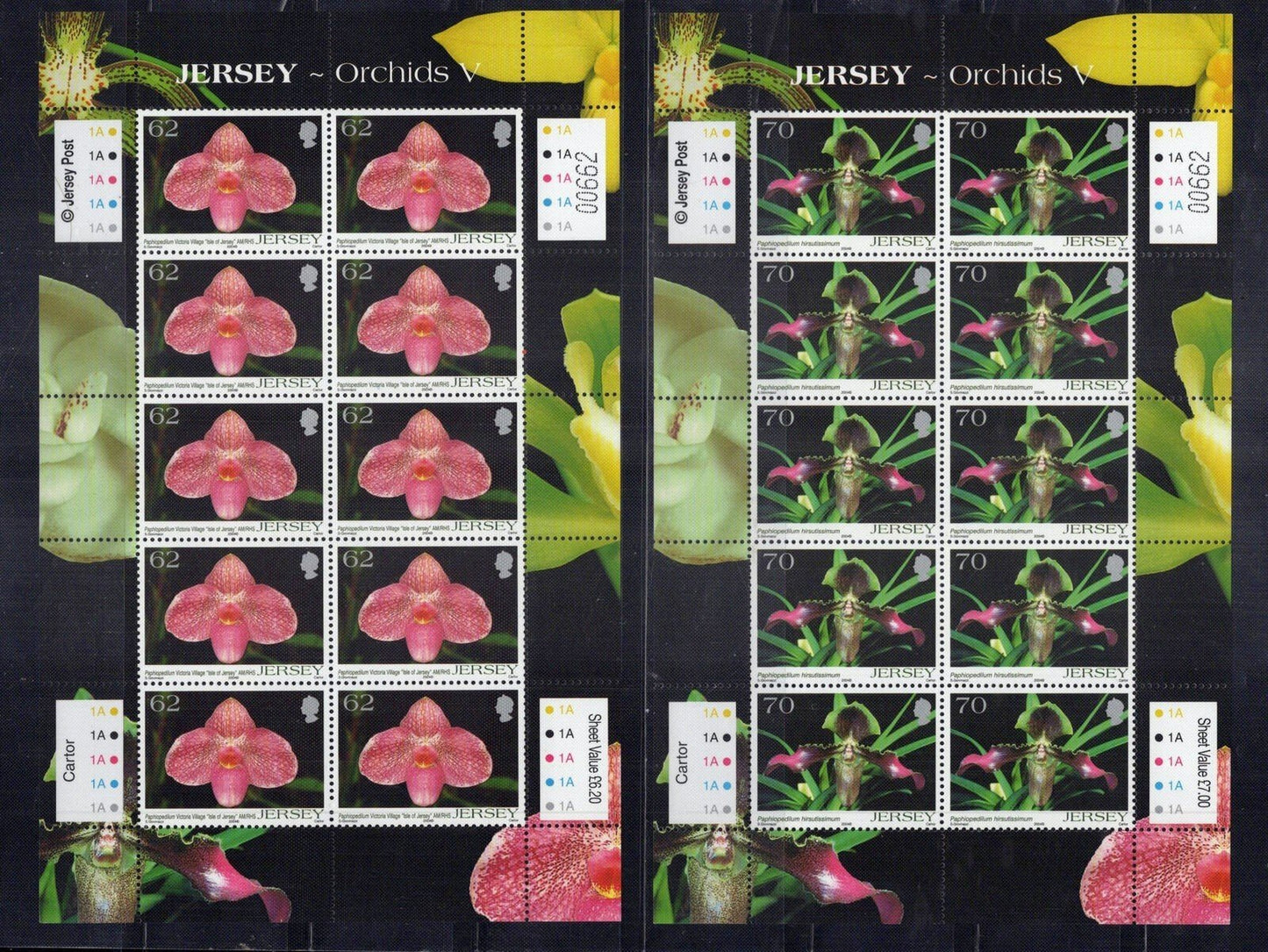 Jersey 1123-1128 MNH Flowers Orchids Plants ZAYIX 0324L0092