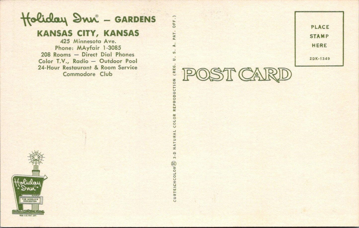 Holiday Inn Hotel of Kansas City KS Postcard ZAYIX 090222PC141
