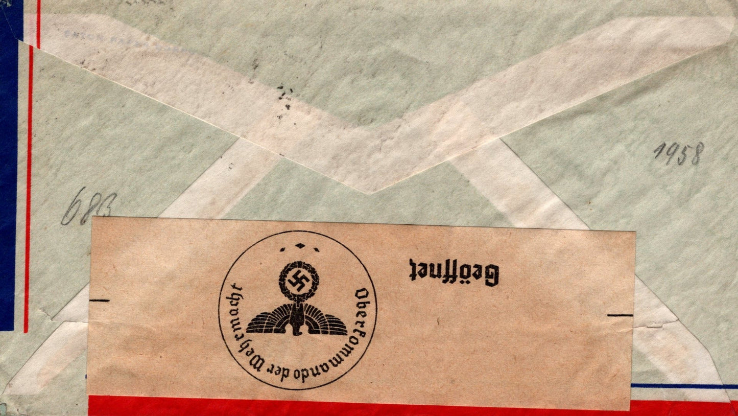 ZAYIX United States C24 Feb 1940 Cleveland to Germany Censor Opened 092323USF36
