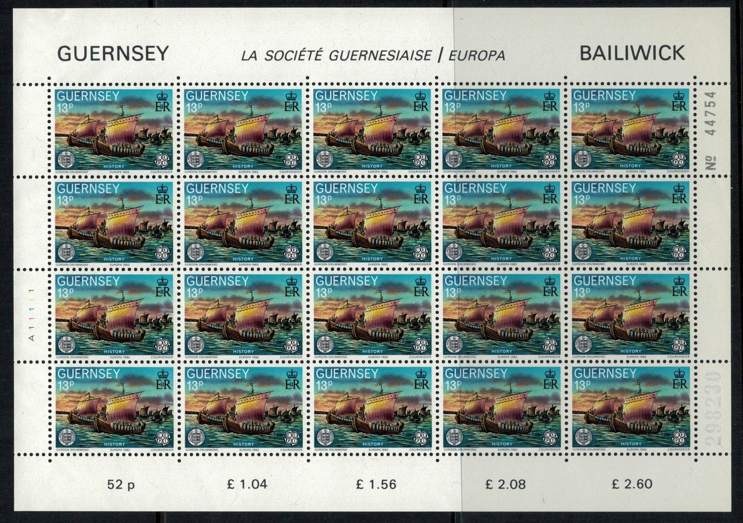 Great Britain Guernsey 241-242 MNH Europa CEPT ships sheets ZAYIX 072422SL16