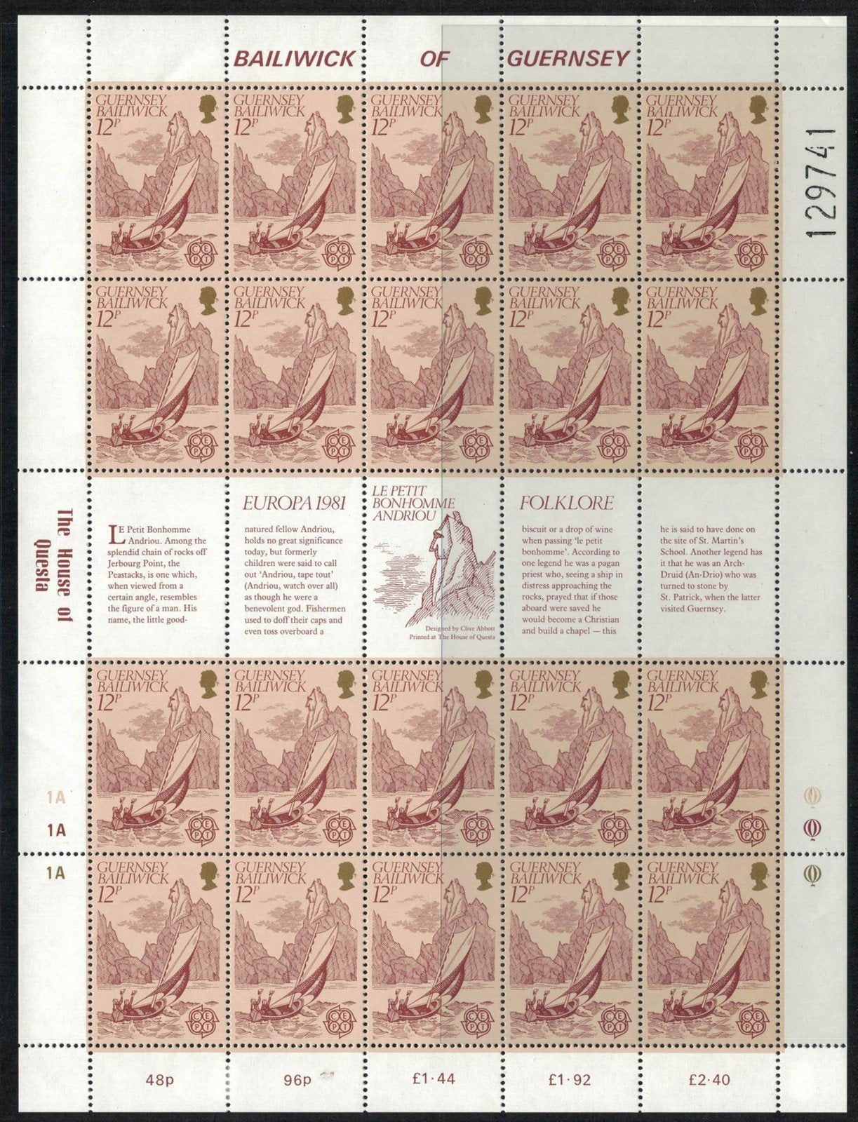 Great Britain Guernsey 222-223 MNH Europa CEPT Folklore sheets 72422SL21 ZAYIX 072422SL21