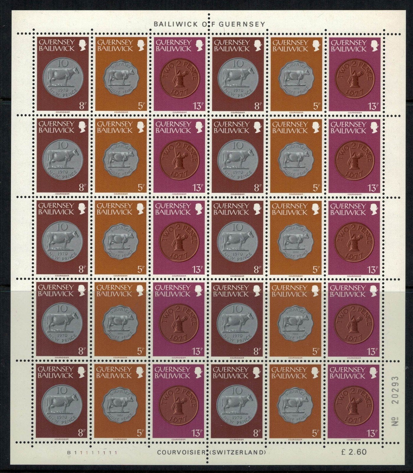 Great Britain Guernsey 177//185 MNH Coins sheets ZAYIX 072422SL19