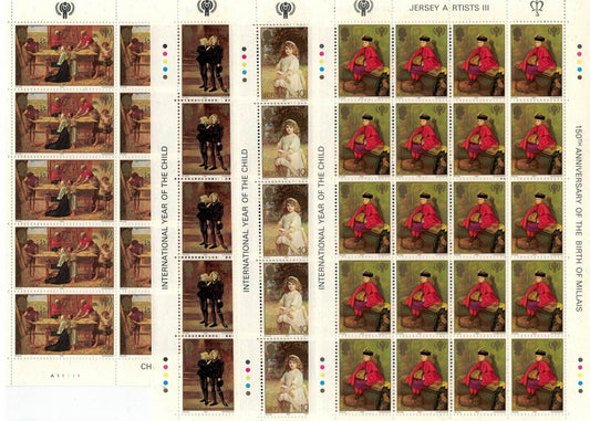 ZAYIX - Great Britain Jersey 213-216 MNH sheets Year of Child - Art  072422SL11