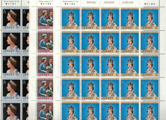 ZAYIX - Great Britain Jersey 168-170 MNH QE2 Silver Jubilee sheets 072422SL13