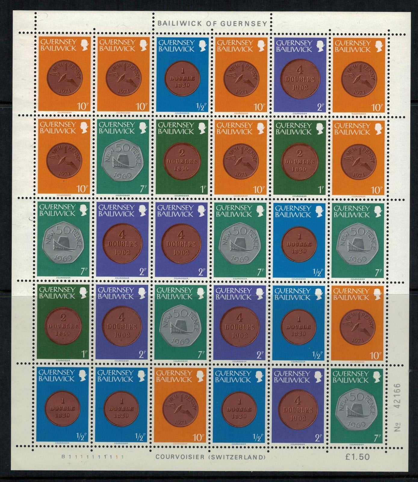 Great Britain Guernsey 173//182 MNH Coins sheets ZAYIX 072422SL20