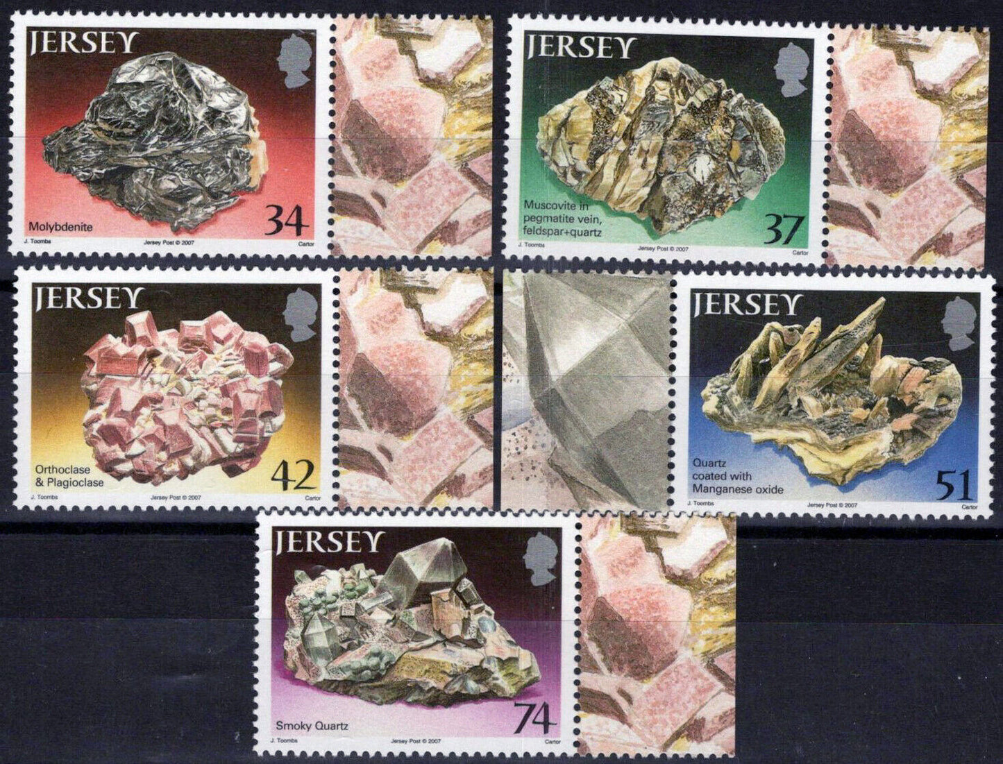 ZAYIX Jersey 1242-1246 MNH Minerals Geology 092023S43M