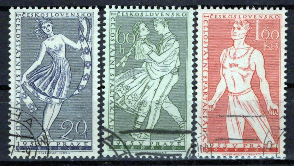 Czechoslovakia 696-698 CTO Dancers Zayix Stamps 0225S0396M