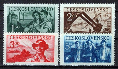 Czechoslovakia 410-413 MNH Industry Factory Farmers Zayix Stamps 0325S0234