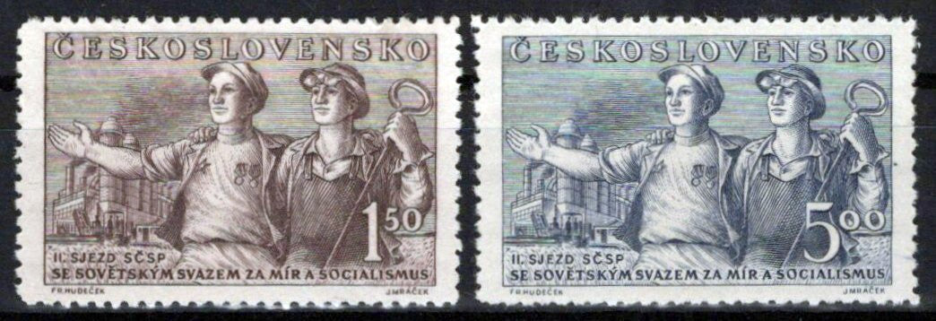 Czechoslovakia 436-437 MNH Steel Workers Industry Zayix Stamps 0325S0243