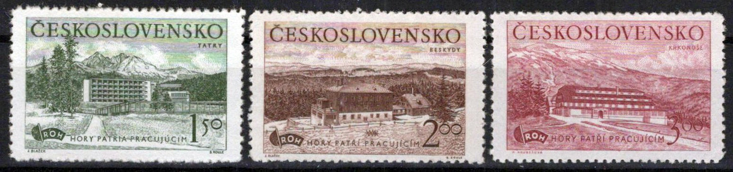 Czechoslovakia 452-454 MNH Tatra Mountain Center Zayix Stamps 0325S0250