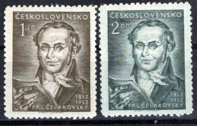 Czechoslovakia 544-545 MNH F. L. Celakovski Poet Zayix Stamps 0325S0278
