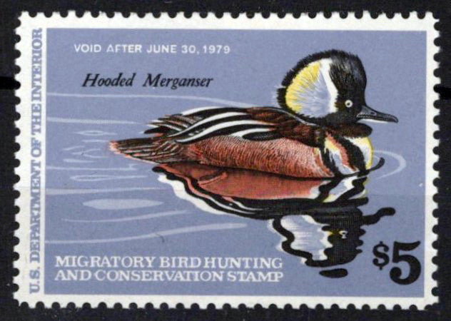 US RW45 MNH VF $5 Hooded Merganser Drake Duck Revenue Zayix Stamps 0225MAR0063
