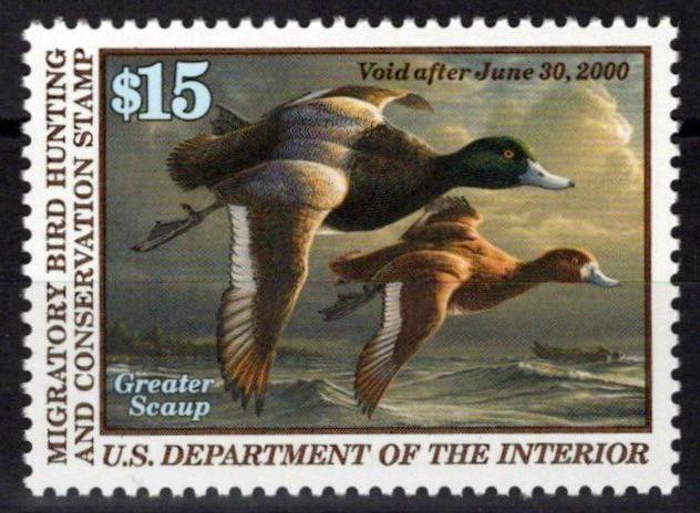 US RW66 MNH VF $15 Greater Scaups Duck Revenue Zayix Stamps 0225MAR0084