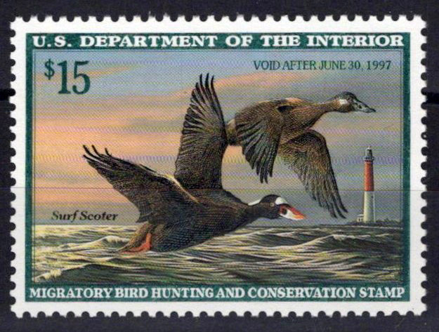 US RW63 MNH VF $15 Surf Scoters Duck Revenue Zayix Stamps 0225MAR0081